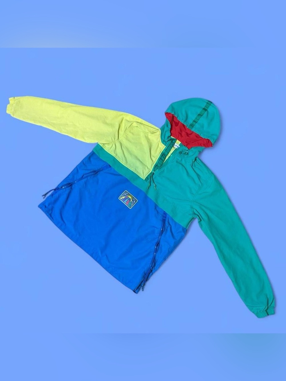 Teddy Fresh Colorblock Windbreaker Anorak Jacket 
Size M 
Y2K Streetwear